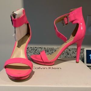 Calvin Klein neon pink heels